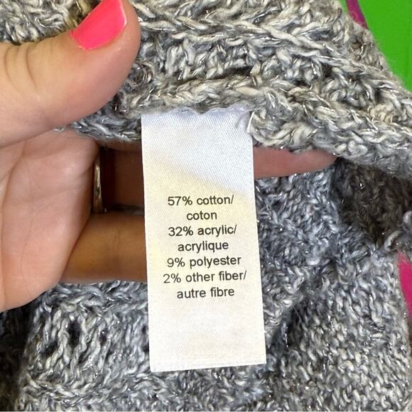 Maurices Gray Open Front Cardigan with Shawl Collar and Long Sleeves. Size Large - Picture 4 of 6